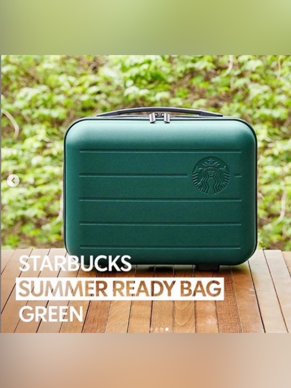 Starbucks Korea 2020 Summer Ready Bag Green Hard Carry On Travel Case New